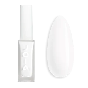 JOIA Vegan Nail Care Polish 4-in-1 01 Ideal White 8ml – bottle and painted tip