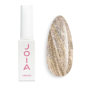 JOIA Vegan Cat Eye Gel Polish 01CE Threshold Glow 6ml – warm sandy pearl – bottle and painted tip