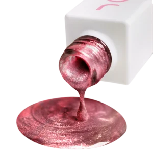 JOIA Vegan Cat Eye Gel Polish 04CE Signal Trace 6ml – bright berry pink – macro close-up of the cat eye effect