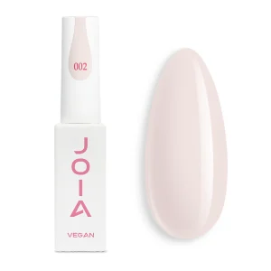 JOIA Vegan Gel Polish 002 Soft Ivory Nude 6ml — bottle with painted nail tip