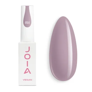 JOIA Vegan Gel Polish 014 Dusty Taupe Mauve 6ml — bottle with painted nail tip