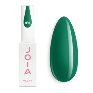 JOIA Vegan Gel Polish 050 Emerald Green 6ml — bottle with painted nail tip