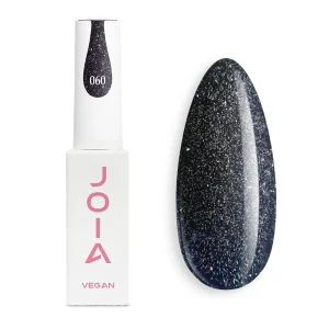 JOIA Vegan Gel Polish 060 Black Glitter 6ml bottle with painted nail tip