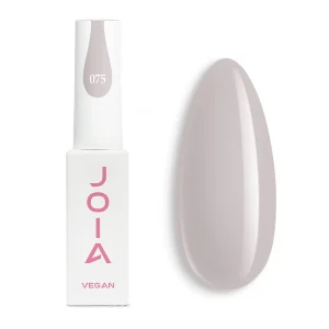JOIA Vegan Gel Polish 075 Soft Greige 6ml bottle with painted nail tip
