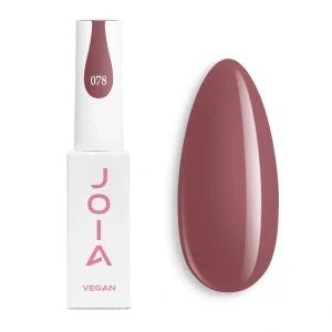 JOIA Vegan Gel Polish 078 Dusty Rosewood 6ml bottle with painted nail tip