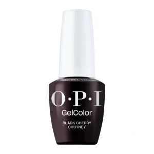 OPI GelColor Black Cherry Chutney 15ml – deep blackened cherry shimmer gel polish bottle